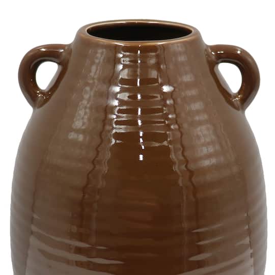 Dark Brown Ceramic Vase Tabletop Décor by Ashland®